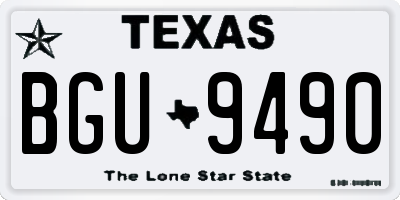 TX license plate BGU9490