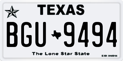TX license plate BGU9494