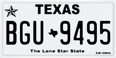 TX license plate BGU9495