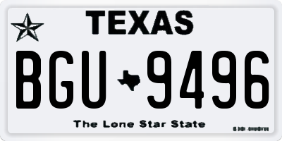 TX license plate BGU9496