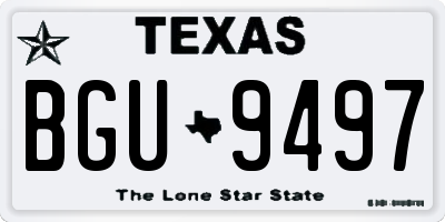 TX license plate BGU9497