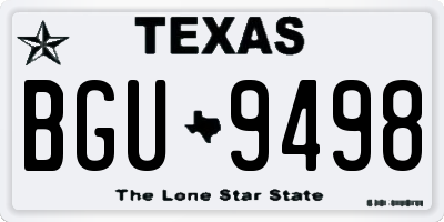 TX license plate BGU9498