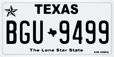TX license plate BGU9499