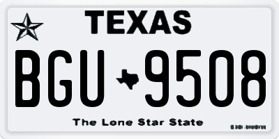 TX license plate BGU9508