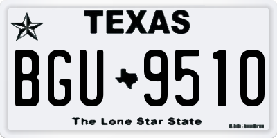 TX license plate BGU9510