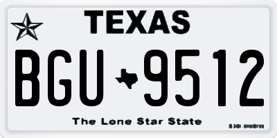 TX license plate BGU9512