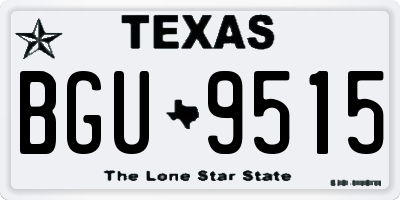 TX license plate BGU9515