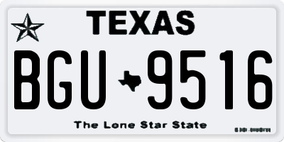 TX license plate BGU9516