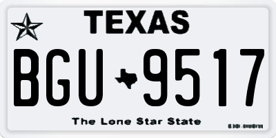TX license plate BGU9517