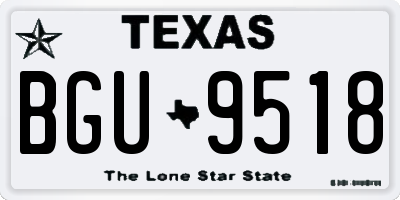 TX license plate BGU9518