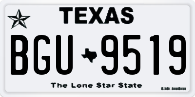 TX license plate BGU9519