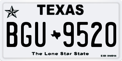 TX license plate BGU9520
