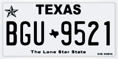 TX license plate BGU9521