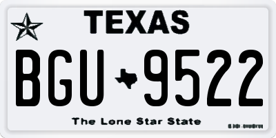 TX license plate BGU9522