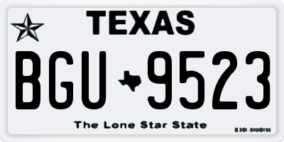 TX license plate BGU9523