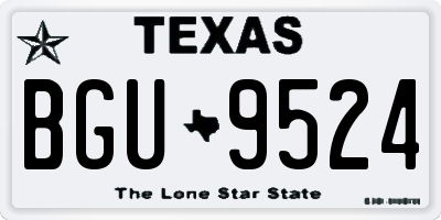 TX license plate BGU9524