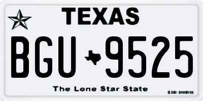 TX license plate BGU9525