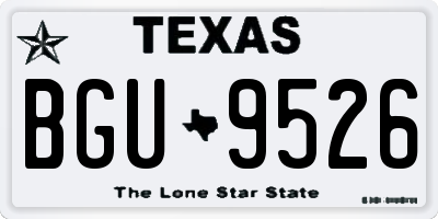 TX license plate BGU9526