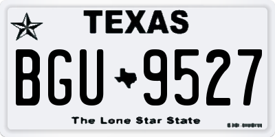 TX license plate BGU9527
