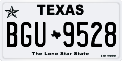 TX license plate BGU9528