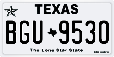 TX license plate BGU9530