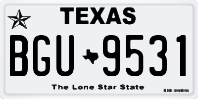 TX license plate BGU9531