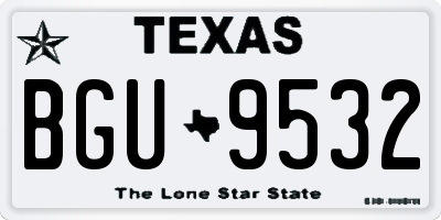 TX license plate BGU9532