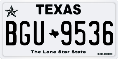 TX license plate BGU9536