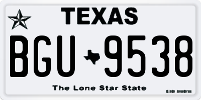 TX license plate BGU9538