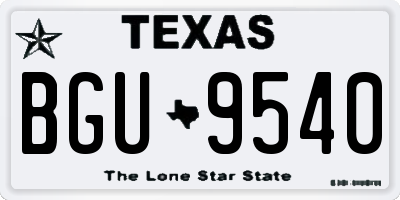 TX license plate BGU9540