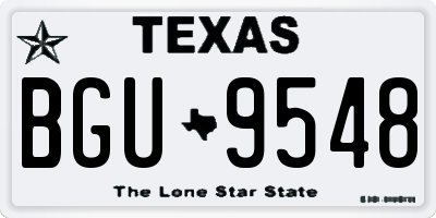 TX license plate BGU9548