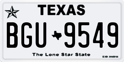 TX license plate BGU9549