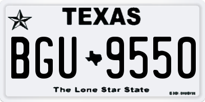 TX license plate BGU9550