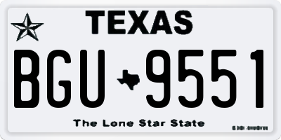 TX license plate BGU9551
