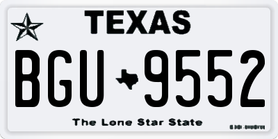 TX license plate BGU9552
