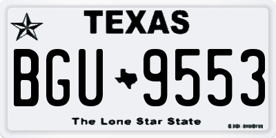 TX license plate BGU9553