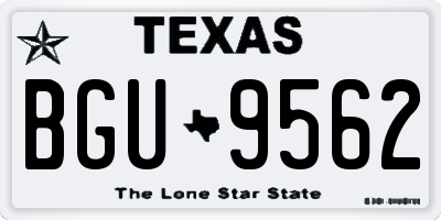 TX license plate BGU9562