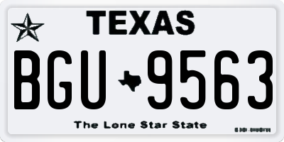 TX license plate BGU9563