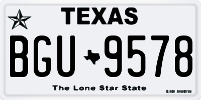 TX license plate BGU9578
