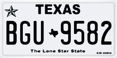 TX license plate BGU9582
