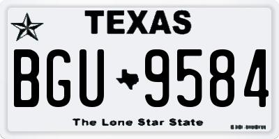 TX license plate BGU9584