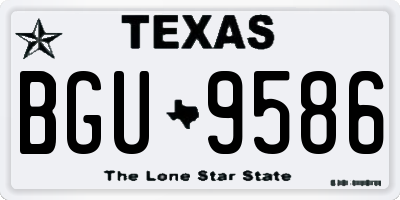 TX license plate BGU9586