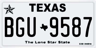 TX license plate BGU9587