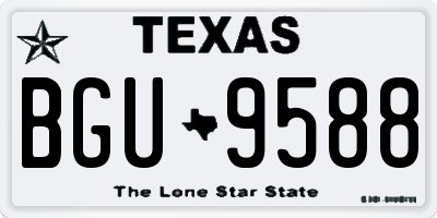 TX license plate BGU9588