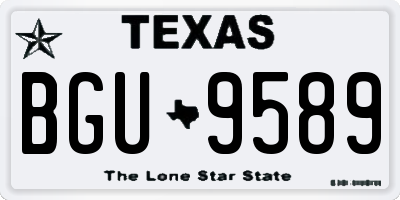 TX license plate BGU9589