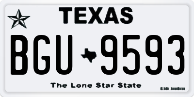TX license plate BGU9593