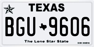 TX license plate BGU9606