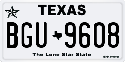 TX license plate BGU9608