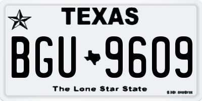 TX license plate BGU9609