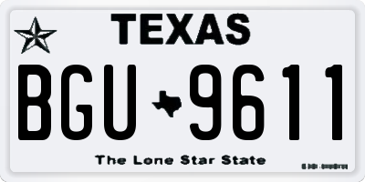 TX license plate BGU9611